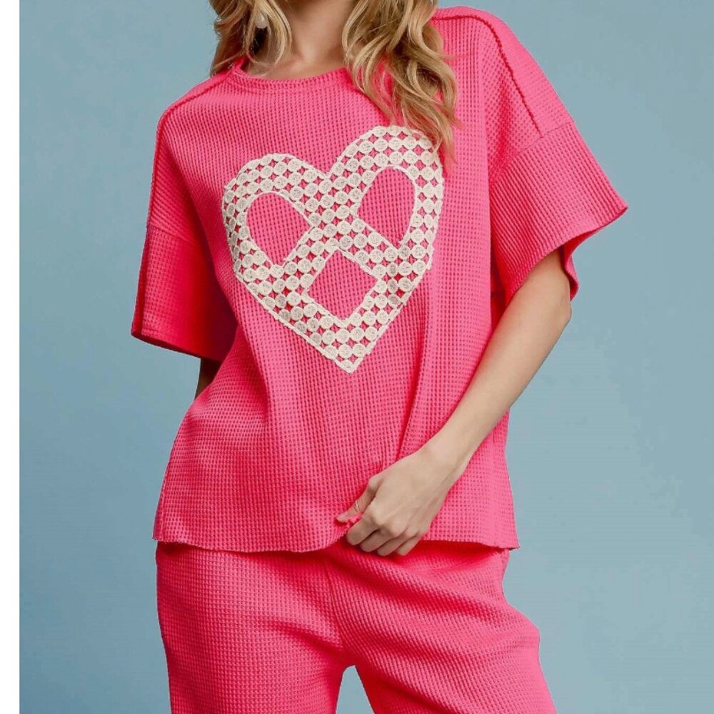 241.Womens Waffle Knit Top & Pants Set - Picture 2 of 3